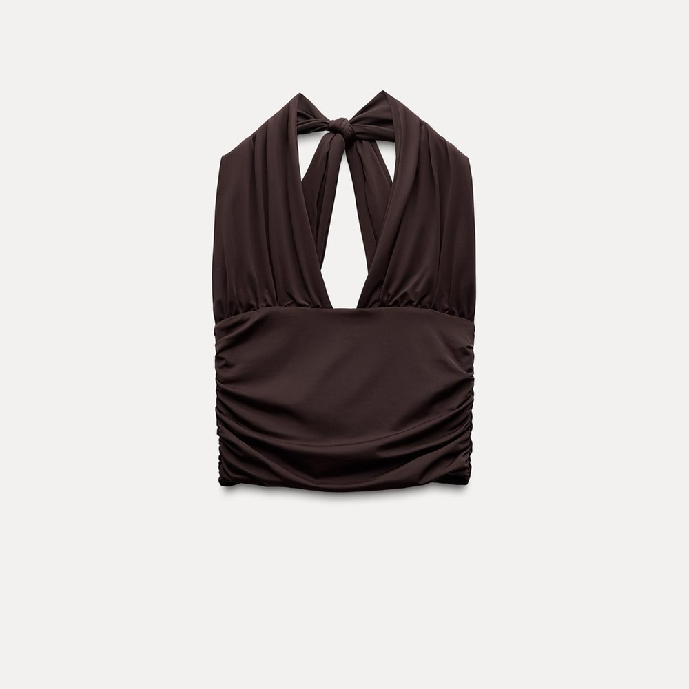 Zara Brown Halter Top